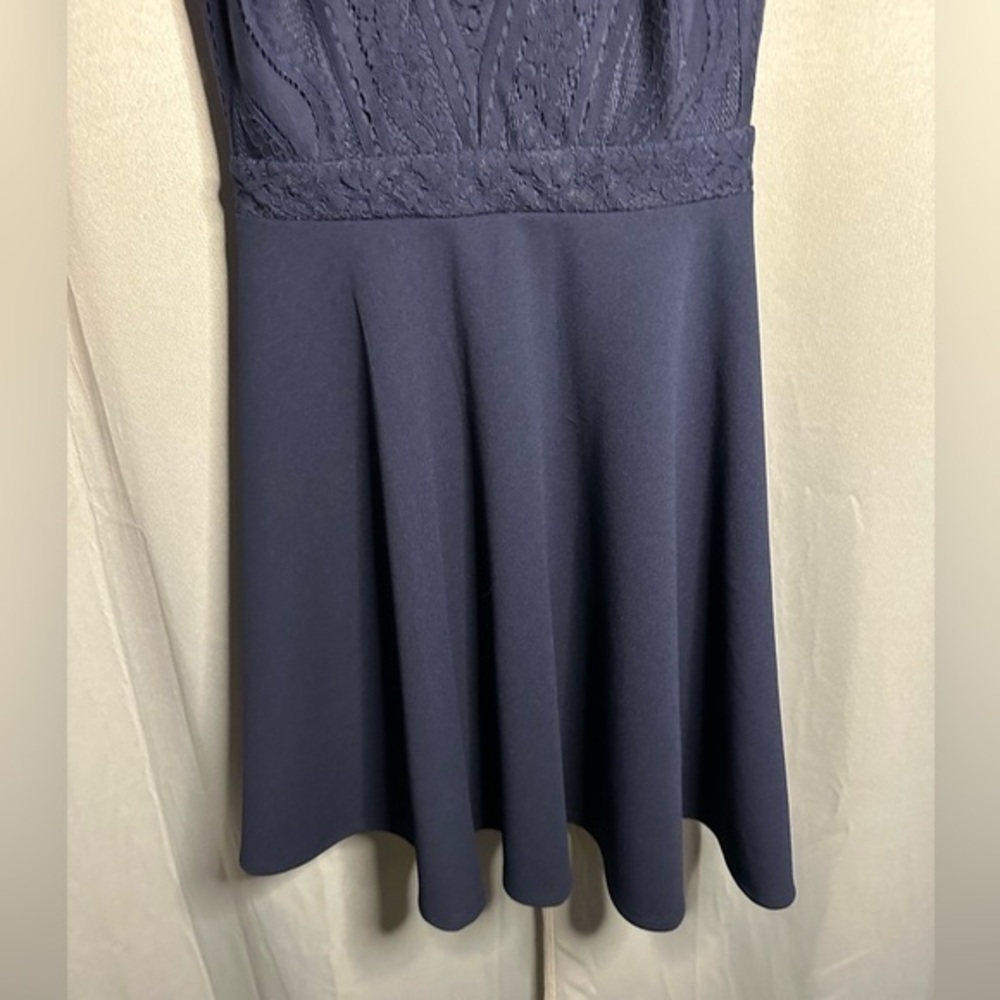 City Studio Navy Lace Fit-and-Flare Dress - Picture 5 of 7